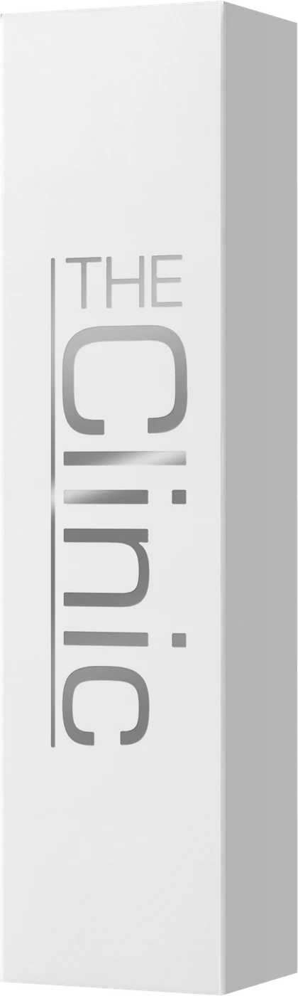The Clinic box with its silver THE Clinic wordmark